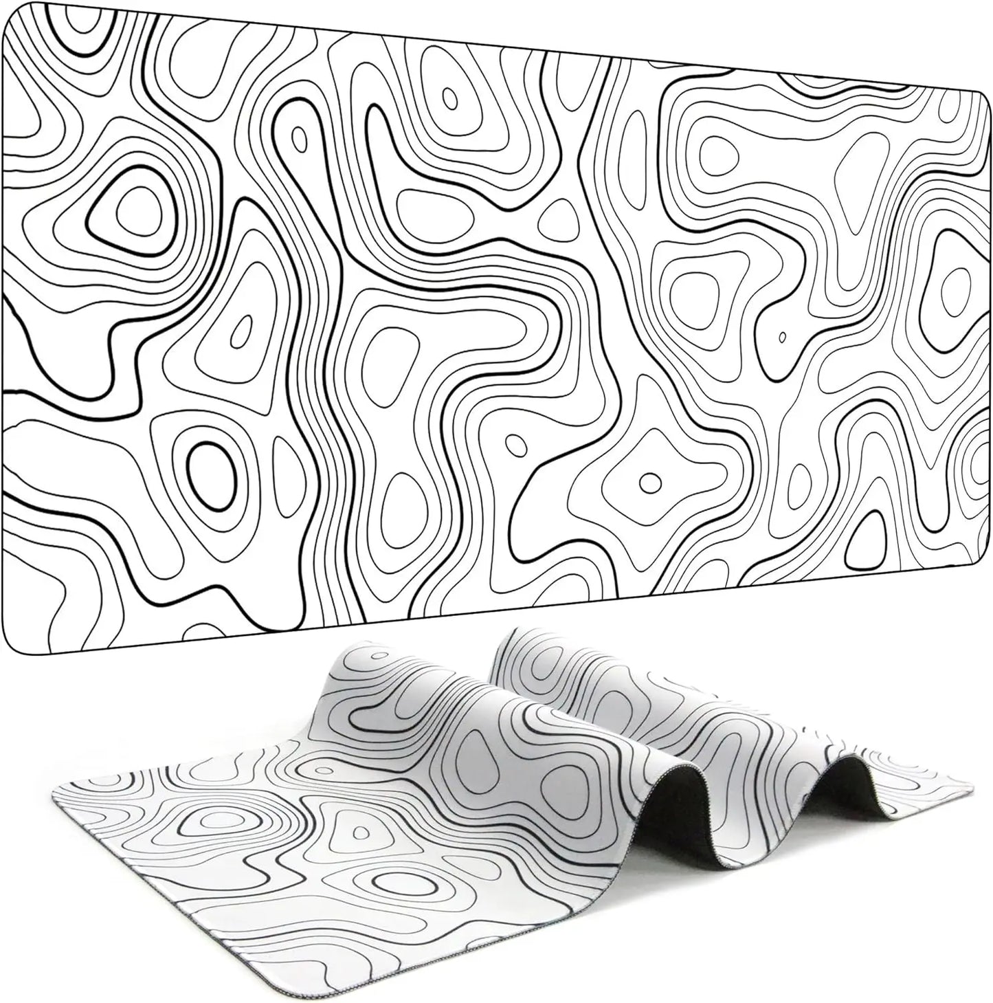 Nexa Black and White Topographic mousepad