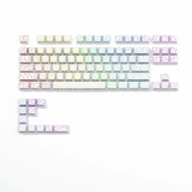 Nexa 98 Key White Topographic 4.0 PBT Keycaps