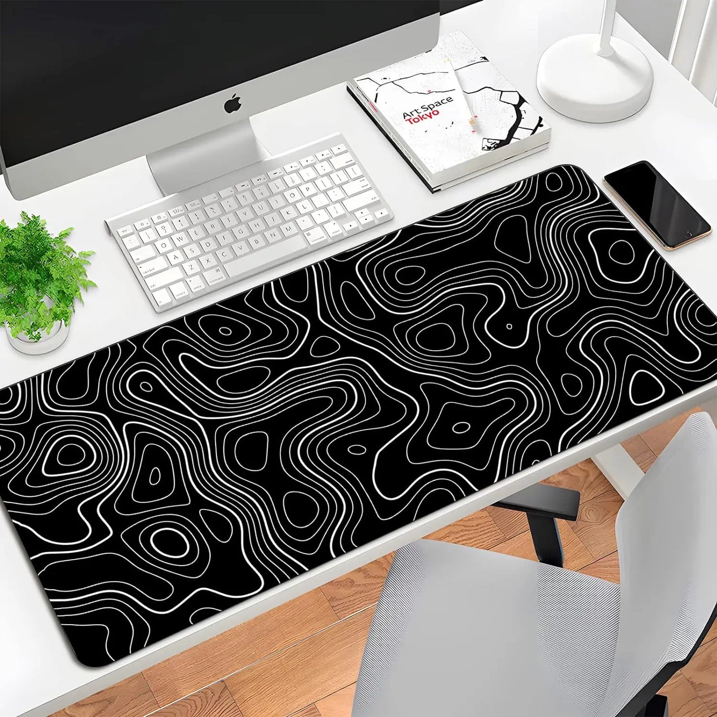 Nexa Black and White Topographic mousepad