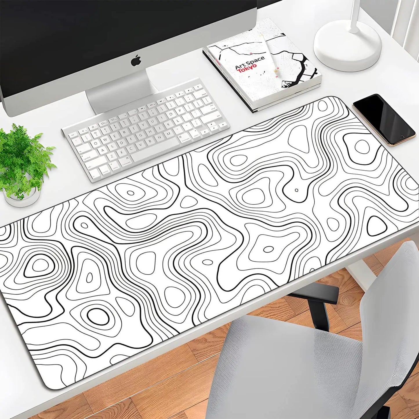 Nexa Black and White Topographic mousepad