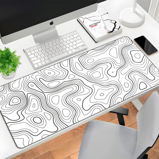 Nexa Black and White Topographic mousepad