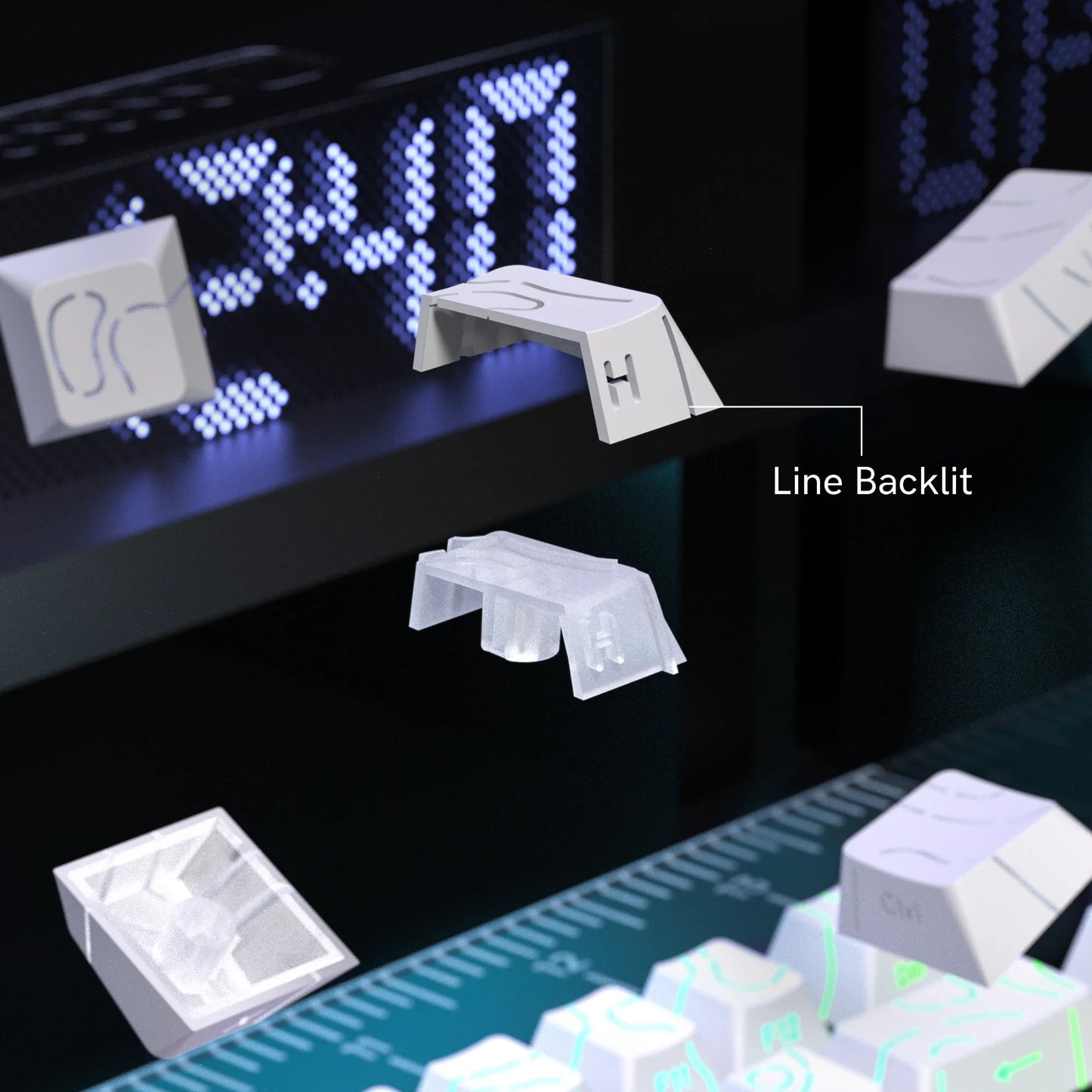 Nexa 98 Key White Topographic 4.0 PBT Keycaps