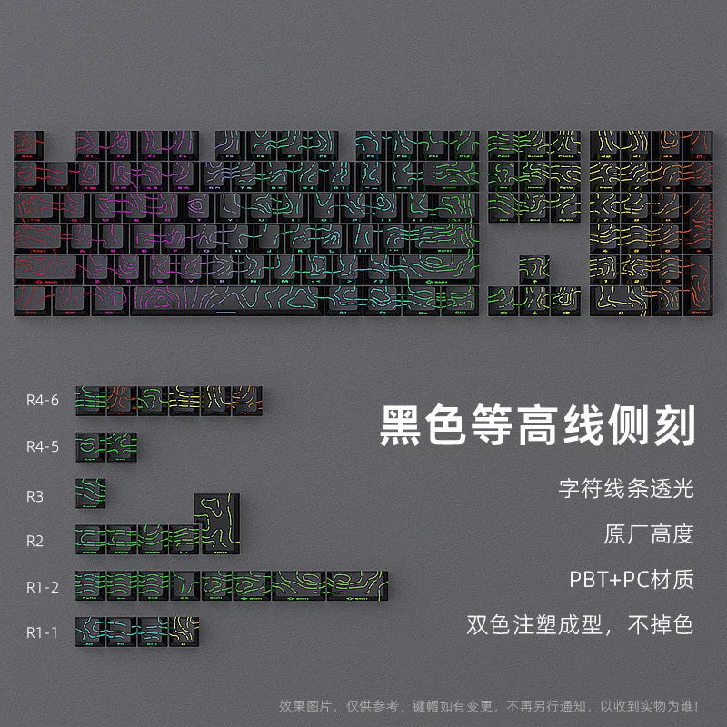 Nexa 98 Key White Topographic 4.0 PBT Keycaps