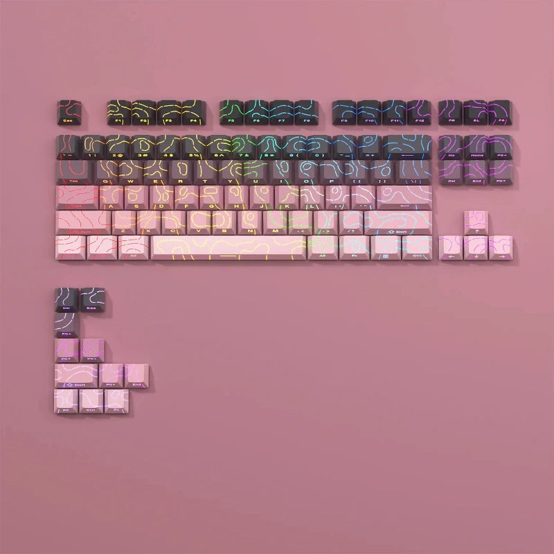 Nexa 98 Key White Topographic 4.0 PBT Keycaps