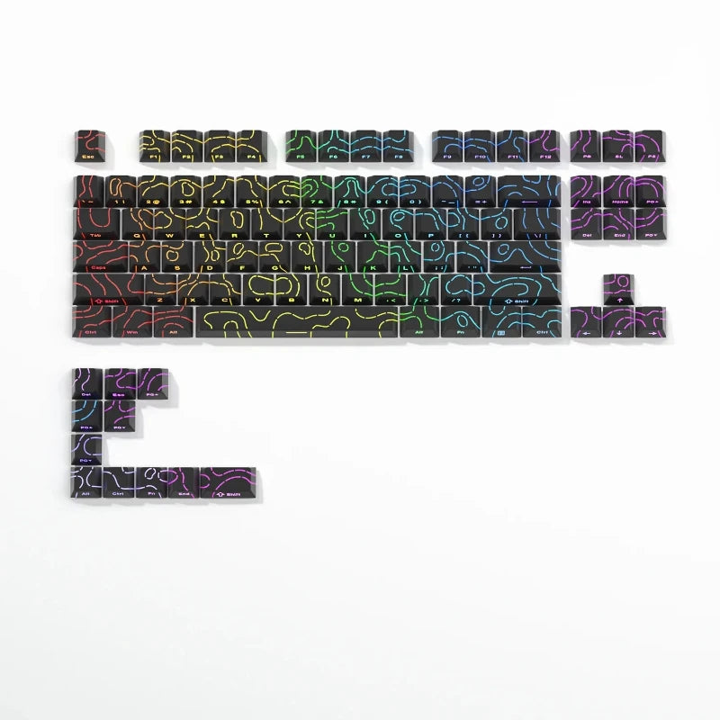 Nexa 98 Key White Topographic 4.0 PBT Keycaps