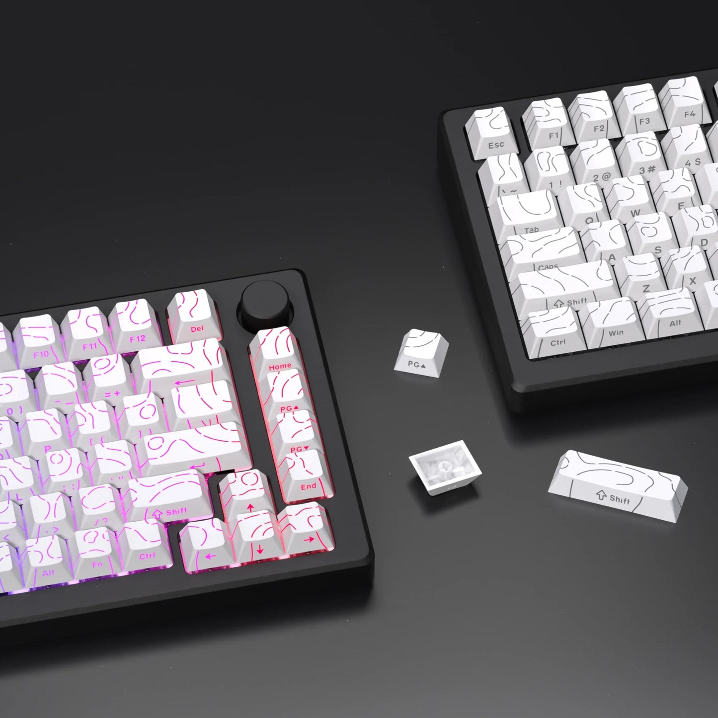 Nexa 98 Key White Topographic 4.0 PBT Keycaps