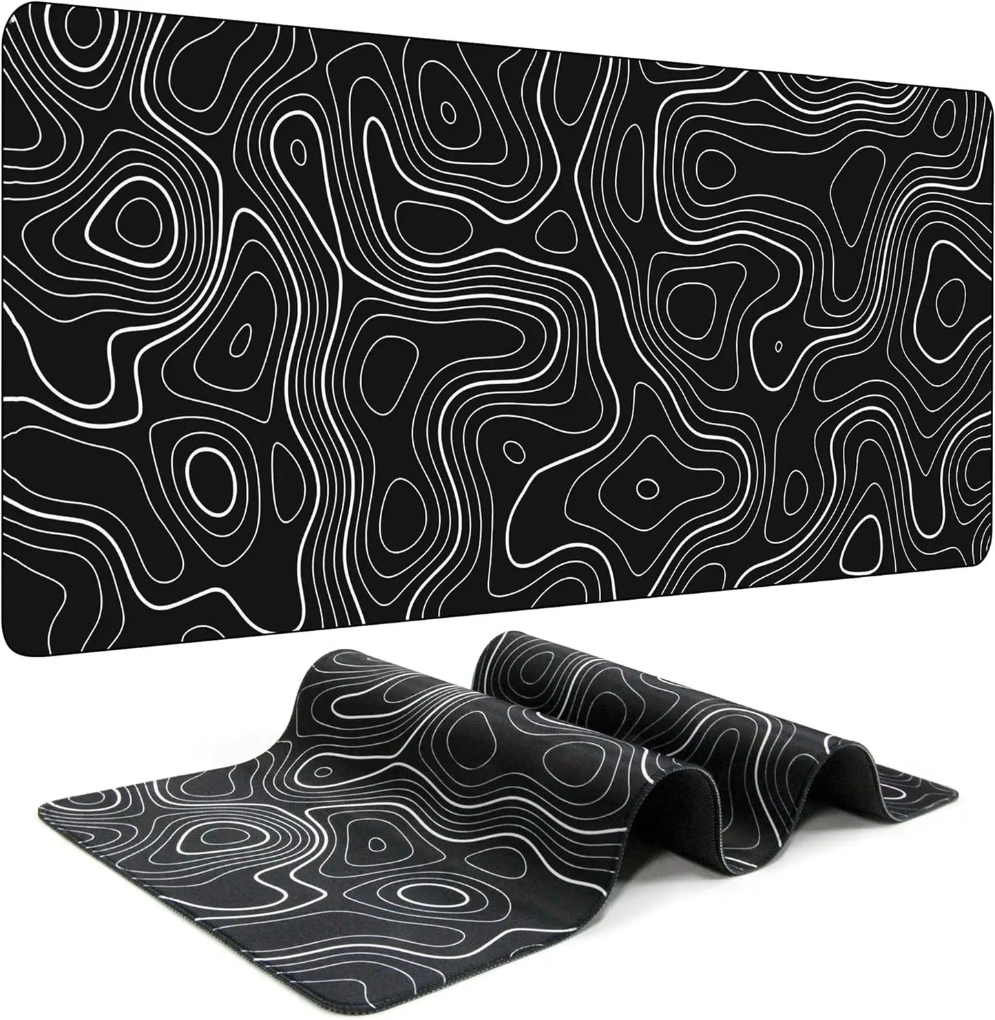 Nexa Black and White Topographic mousepad